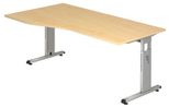 HAMMERBACHER VOS18/3/S höhenverstellbarer Schreibtisch 65 - 85 cm ahorn / silber