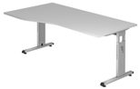 HAMMERBACHER VOS18/5/S höhenverstellbarer Schreibtisch 65 - 85 cm lichtgrau / silber