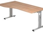 HAMMERBACHER VOS18/N/S höhenverstellbarer Schreibtisch 65 - 85 cm Silber / silber