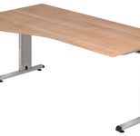 HAMMERBACHER VOS18/N/S höhenverstellbarer Schreibtisch 65 - 85 cm Silber / silber