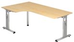 HAMMERBACHER VOS82/3/S höhenverstellbarer Schreibtisch 65 - 85 cm ahorn / silber