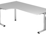 HAMMERBACHER VOS82/5/S höhenverstellbarer Schreibtisch 65 - 85 cm lichtgrau / silber
