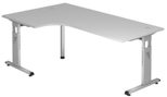 HAMMERBACHER VOS82/5/S höhenverstellbarer Schreibtisch 65 - 85 cm lichtgrau / silber
