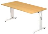 HAMMERBACHER höhenverstellbarer Schreibtisch VOS16/6/W buche