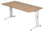 HAMMERBACHER höhenverstellbarer Schreibtisch VOS16/N/W nussbaum