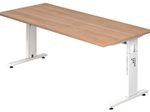 HAMMERBACHER höhenverstellbarer Schreibtisch VOS19/N/W nussbaum