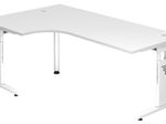 HAMMERBACHER VOS82/W/W höhenverstellbarer Schreibtisch 65 - 85 cm weiß / weiß