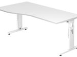 HAMMERBACHER VOS18/W/W höhenverstellbarer Schreibtisch 65 - 85 cm Weiß / weiß