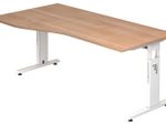 HAMMERBACHER VOS18/N/W höhenverstellbarer Schreibtisch 65 - 85 cm Weiß / weiß