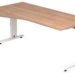 HAMMERBACHER VOS18/N/W höhenverstellbarer Schreibtisch 65 - 85 cm Weiß / weiß