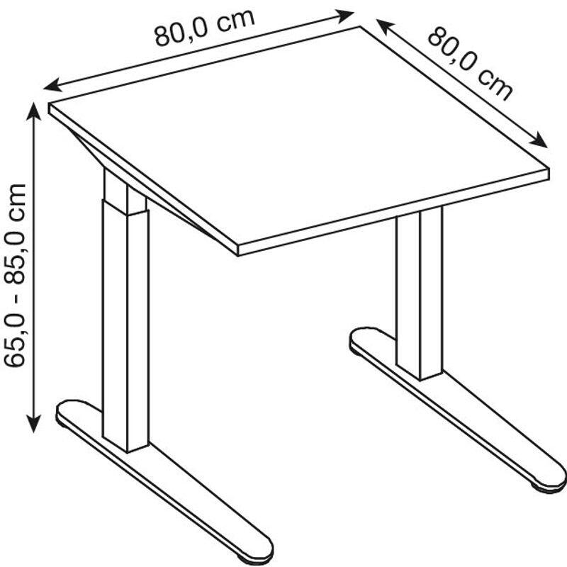HAMMERBACHER höhenverstellbarer Schreibtisch VQS08/E/S eiche