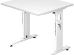HAMMERBACHER höhenverstellbarer Schreibtisch VOS08/W/W weiß
