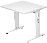 HAMMERBACHER höhenverstellbarer Schreibtisch VOS08/W/W weiß