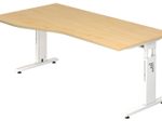 HAMMERBACHER VOS18/3/W höhenverstellbarer Schreibtisch 65 - 85 cm Weiß / weiß