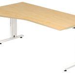 HAMMERBACHER VOS18/3/W höhenverstellbarer Schreibtisch 65 - 85 cm Weiß / weiß