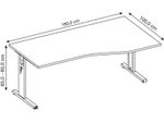 HAMMERBACHER VOS18/3/S höhenverstellbarer Schreibtisch 65 - 85 cm ahorn / silber