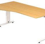 HAMMERBACHER VOS18/6/W höhenverstellbarer Schreibtisch 65 - 85 cm Weiß / weiß