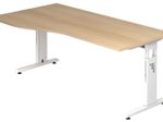 HAMMERBACHER VOS18/E/W höhenverstellbarer Schreibtisch 65 - 85 cm Weiß / weiß