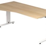 HAMMERBACHER VOS18/E/W höhenverstellbarer Schreibtisch 65 - 85 cm Weiß / weiß