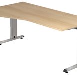 HAMMERBACHER VOS18/E/S höhenverstellbarer Schreibtisch 65 - 85 cm Silber / silber