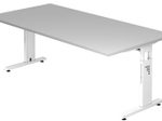 HAMMERBACHER höhenverstellbarer Schreibtisch VOS2E/5/W lichtgrau
