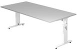 HAMMERBACHER höhenverstellbarer Schreibtisch VOS2E/5/W lichtgrau