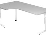 HAMMERBACHER VOS82/5/W höhenverstellbarer Schreibtisch 65 - 85 cm lichtgrau / weiß