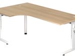 HAMMERBACHER VOS82/E/W höhenverstellbarer Schreibtisch 65 - 85 cm eiche / weiß