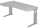 HAMMERBACHER VUS18/5/S höhenverstellbarer Schreibtisch 68 - 86 cm lichtgrau / silber