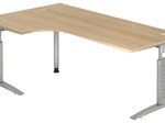 HAMMERBACHER VUS82/E/S höhenverstellbarer Schreibtisch 68 - 86 cm eiche / silber