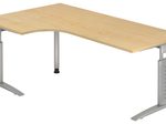 HAMMERBACHER VUS82/3/S höhenverstellbarer Schreibtisch 68 - 86 cm ahorn / silber