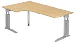 HAMMERBACHER VUS82/3/S höhenverstellbarer Schreibtisch 68 - 86 cm ahorn / silber