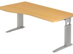 HAMMERBACHER VUS18/6/S höhenverstellbarer Schreibtisch 68 - 86 cm Buche / silber