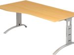 HAMMERBACHER VFS18/6/S höhenverstellbarer Schreibtisch 65 - 85 cm Buche / silber