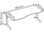 HAMMERBACHER VFS18/W/S höhenverstellbarer Schreibtisch 65 - 85 cm weiß / silber