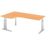 HAMMERBACHER VUS82/6/S höhenverstellbarer Schreibtisch 68 - 86 cm buche / silber