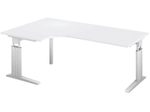 HAMMERBACHER VUS82/5/S höhenverstellbarer Schreibtisch 68 - 86 cm lichtgrau / silber