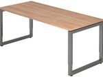 HAMMERBACHER höhenverstellbarer Schreibtisch VRS19/N/G nussbaum