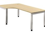 HAMMERBACHER VJS82/3/S höhenverstellbarer Schreibtisch 68 - 76 cm ahorn / silber