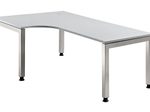 HAMMERBACHER VJS82/5/S höhenverstellbarer Schreibtisch 68 - 76 cm lichtgrau / silber