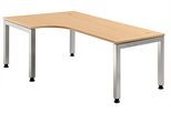 HAMMERBACHER VJS82/6/S höhenverstellbarer Schreibtisch 68 - 76 cm buche / silber