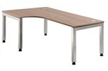 HAMMERBACHER VJS82/N/S höhenverstellbarer Schreibtisch 68 - 76 cm nussbaum / silber