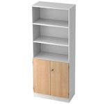 HAMMERBACHER Regalschrank V6770, V6770/W/E/SG weiß, eiche