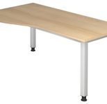 HAMMERBACHER VQS18/E/S höhenverstellbarer Schreibtisch 68,5 - 81 cm Eiche / silber