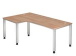 HAMMERBACHER VQS82/N/S höhenverstellbarer Schreibtisch 68,5 - 81 cm nussbaum / silber