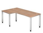HAMMERBACHER VQS82/N/S höhenverstellbarer Schreibtisch 68,5 - 81 cm nussbaum / silber