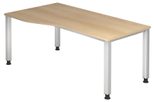 HAMMERBACHER VQS82/E/S höhenverstellbarer Schreibtisch 68,5 - 81 cm eiche / silber