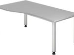 HAMMERBACHER VQS18/5/S höhenverstellbarer Schreibtisch 68,5 - 81 cm lichtgrau / silber