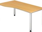 HAMMERBACHER VQS18/6/S höhenverstellbarer Schreibtisch 68,5 - 81 cm Buche / silber