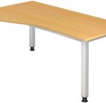 HAMMERBACHER VQS18/6/S höhenverstellbarer Schreibtisch 68,5 - 81 cm Buche / silber